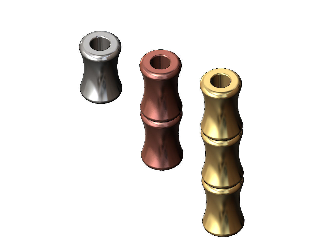 Bamboo bead and bracelet charm 3D print model_3