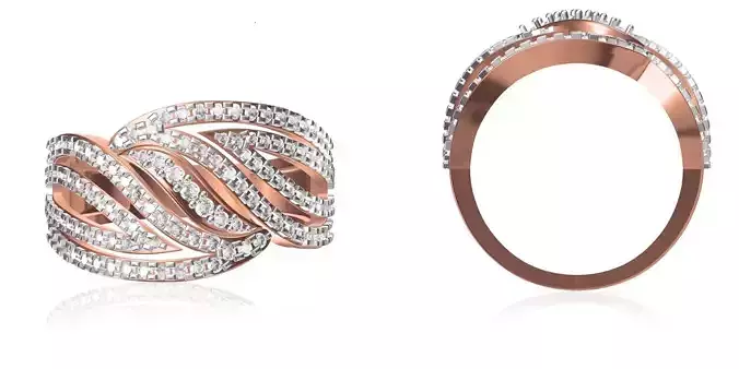 Women Wedding Engagement Ring STL OBJ FBX JCD Details