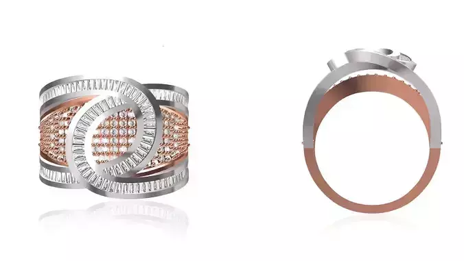 Women Wedding Engagement Ring STL OBJ FBX JCD Details