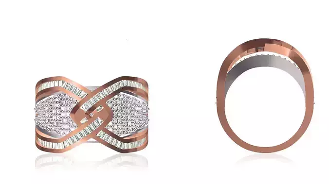 Women Wedding Engagement Ring STL OBJ FBX JCD Details