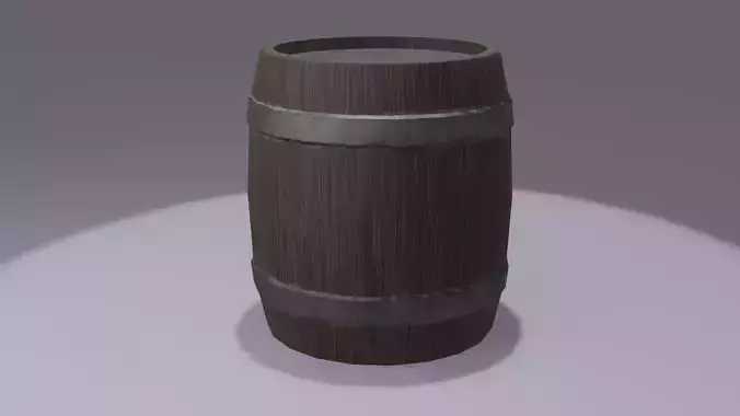 Simple Barrel Low-poly 3D model