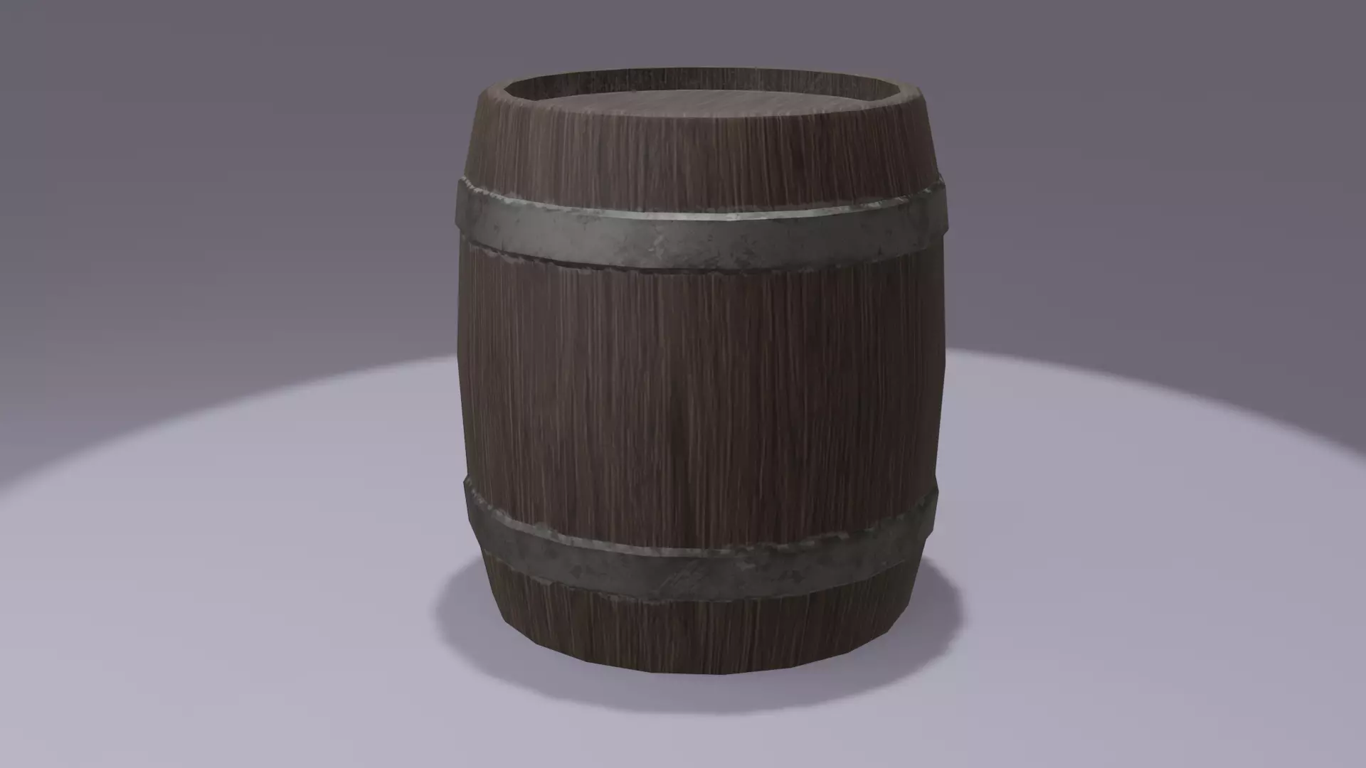 Simple Barrel Low-poly 3D model_0