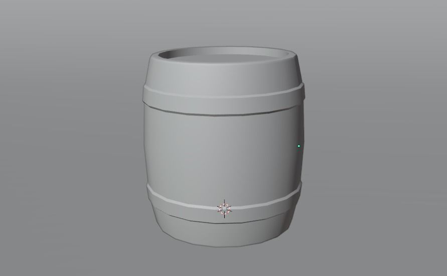 Simple Barrel Low-poly 3D model_2
