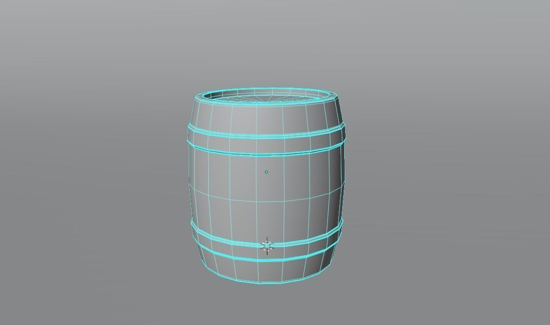 Simple Barrel Low-poly 3D model_1