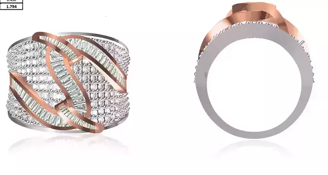 Women Wedding Engagement Ring STL OBJ FBX JCD Details