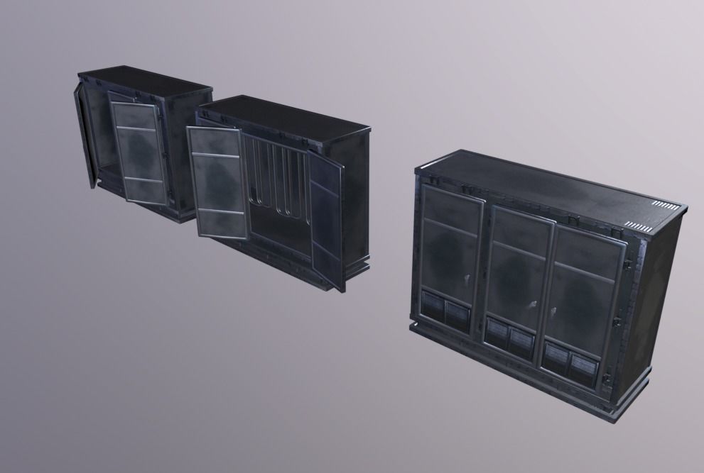 Freezer Low-poly 3D model_4