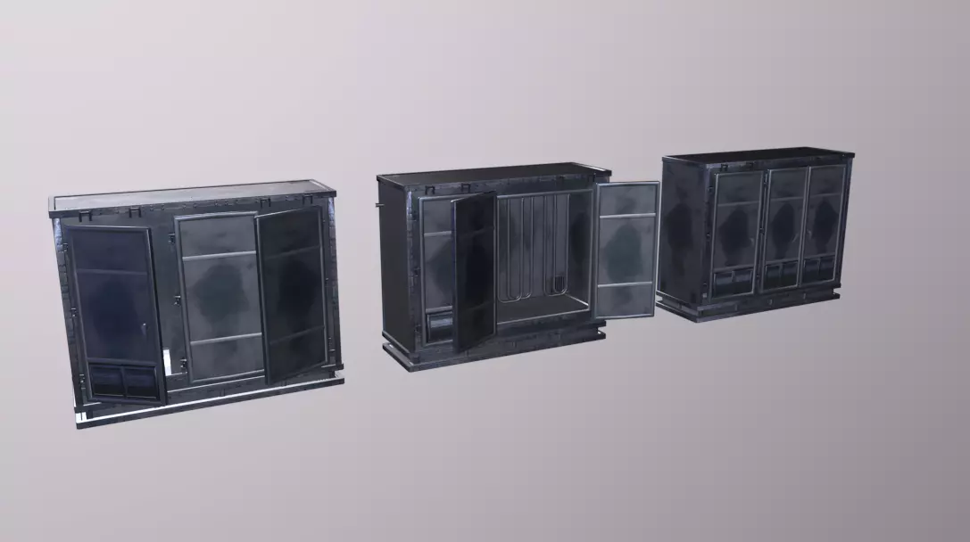 Freezer Low-poly 3D model_0