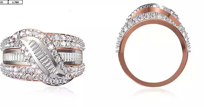 Women Wedding Engagement Ring STL OBJ FBX JCD Details