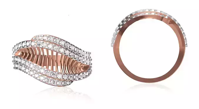 Women Wedding Engagement Ring STL OBJ FBX JCD Details