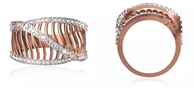 Women Wedding Engagement Ring STL OBJ FBX JCD Details