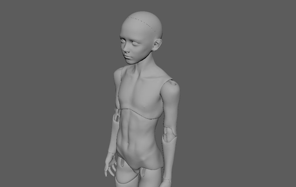 BJD doll boy Cullen ball joint doll 3D print model_30