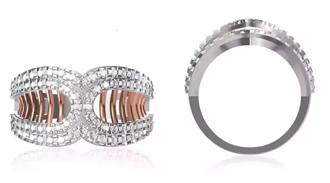 Women Wedding Engagement Ring STL OBJ FBX JCD Details