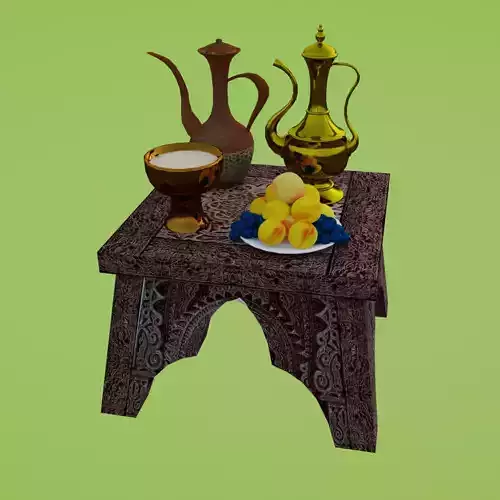 Fruit Table - Low Poly Game Ready Low-poly 3D model