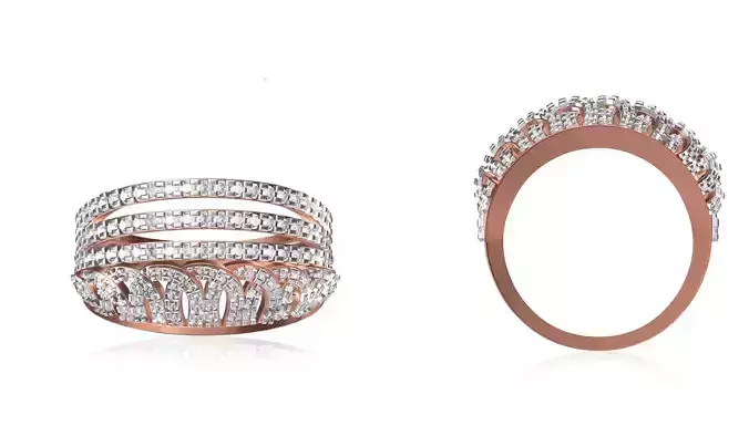 Women Wedding Engagement Ring STL OBJ FBX JCD Details