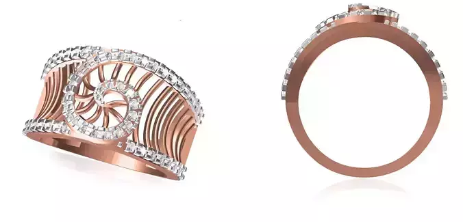 Women Wedding Engagement Ring STL OBJ FBX JCD Details