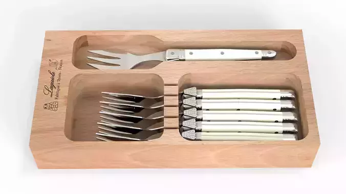 Laguiole Cake Fork Set 3D model