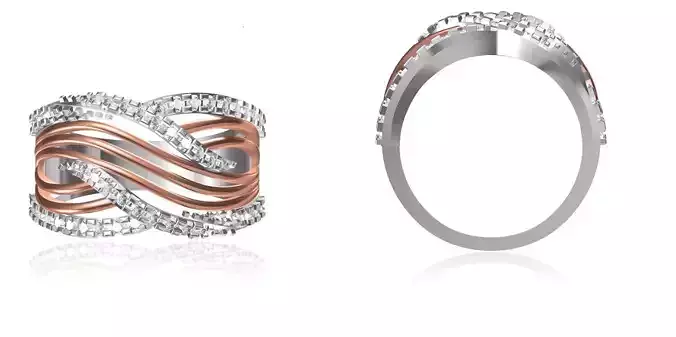 Women Wedding Engagement Ring STL OBJ FBX JCD Details