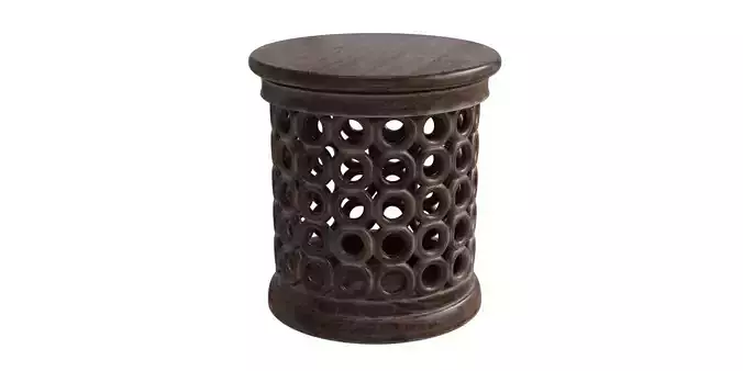 Solid Wood Drum End Table