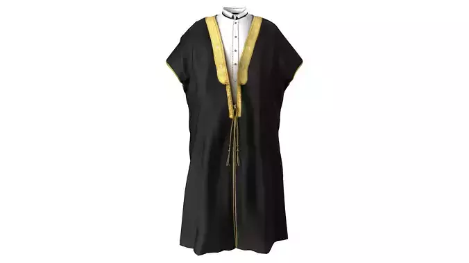 Traditional Arab Mens Jalabiya Thobe Bisht Cloak Dress