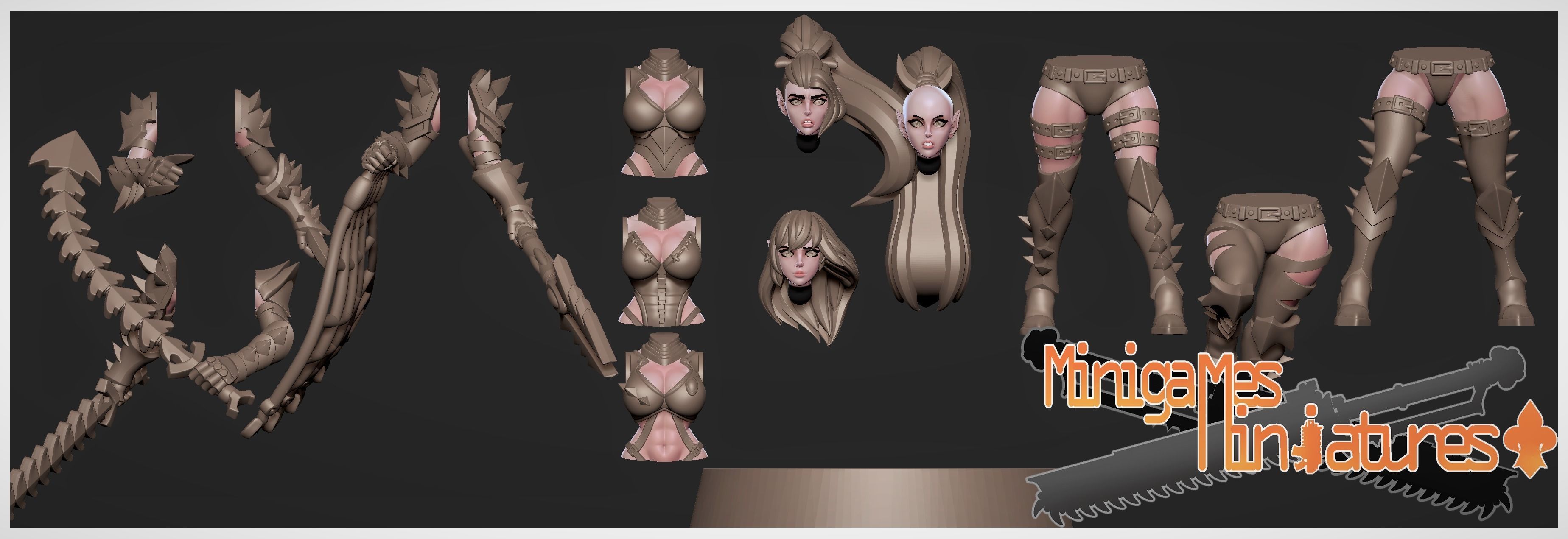 Space elf wytches anime figurines 3D print model_4