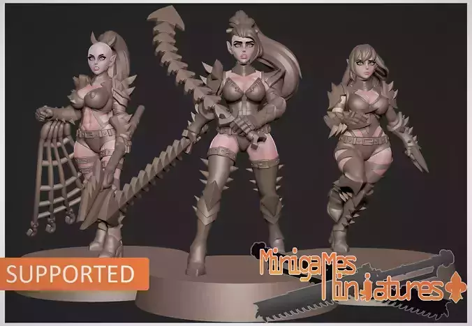 Space elf wytches anime figurines 3D print model