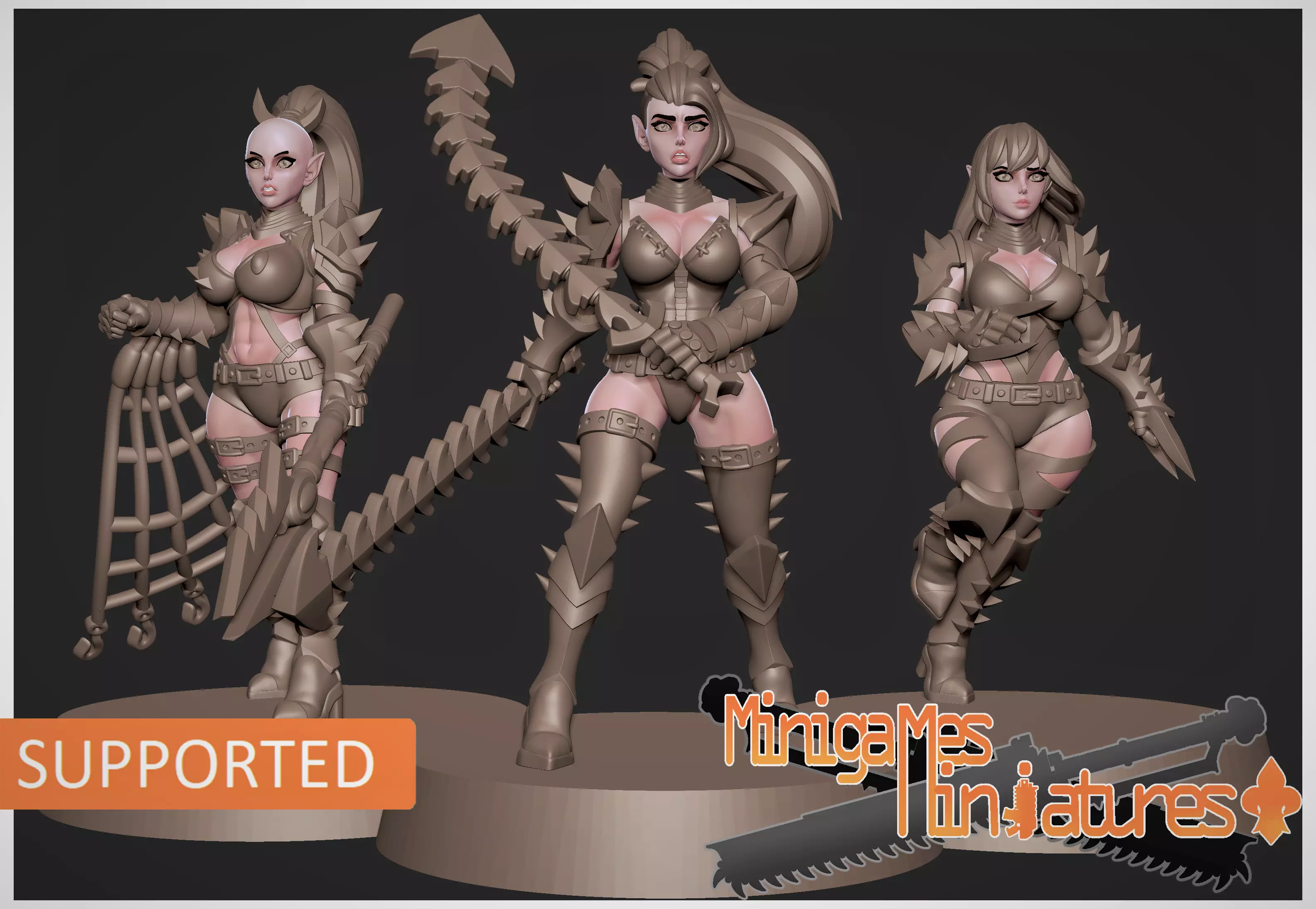 Space elf wytches anime figurines 3D print model_0