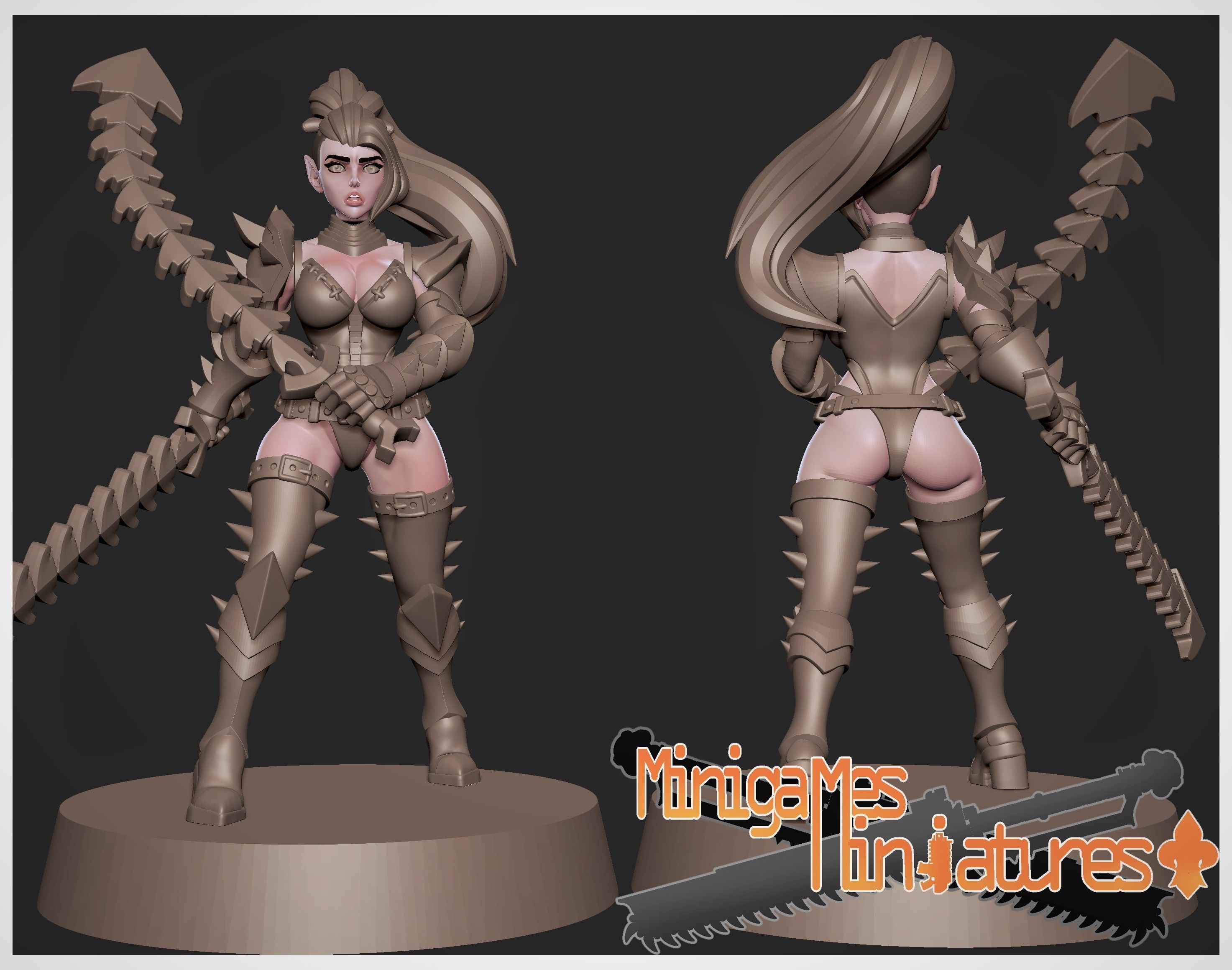 Space elf wytches anime figurines 3D print model_1