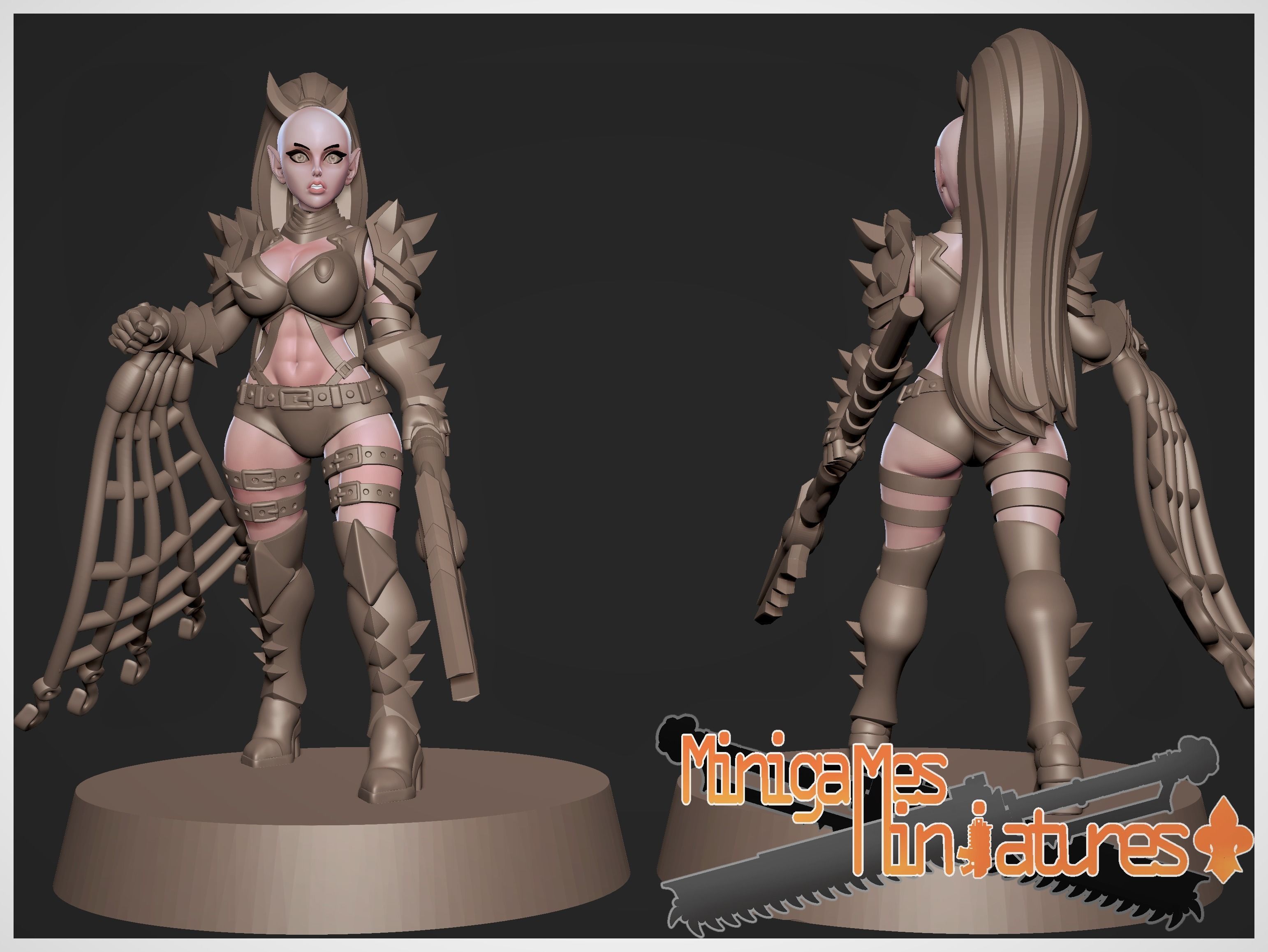 Space elf wytches anime figurines 3D print model_2
