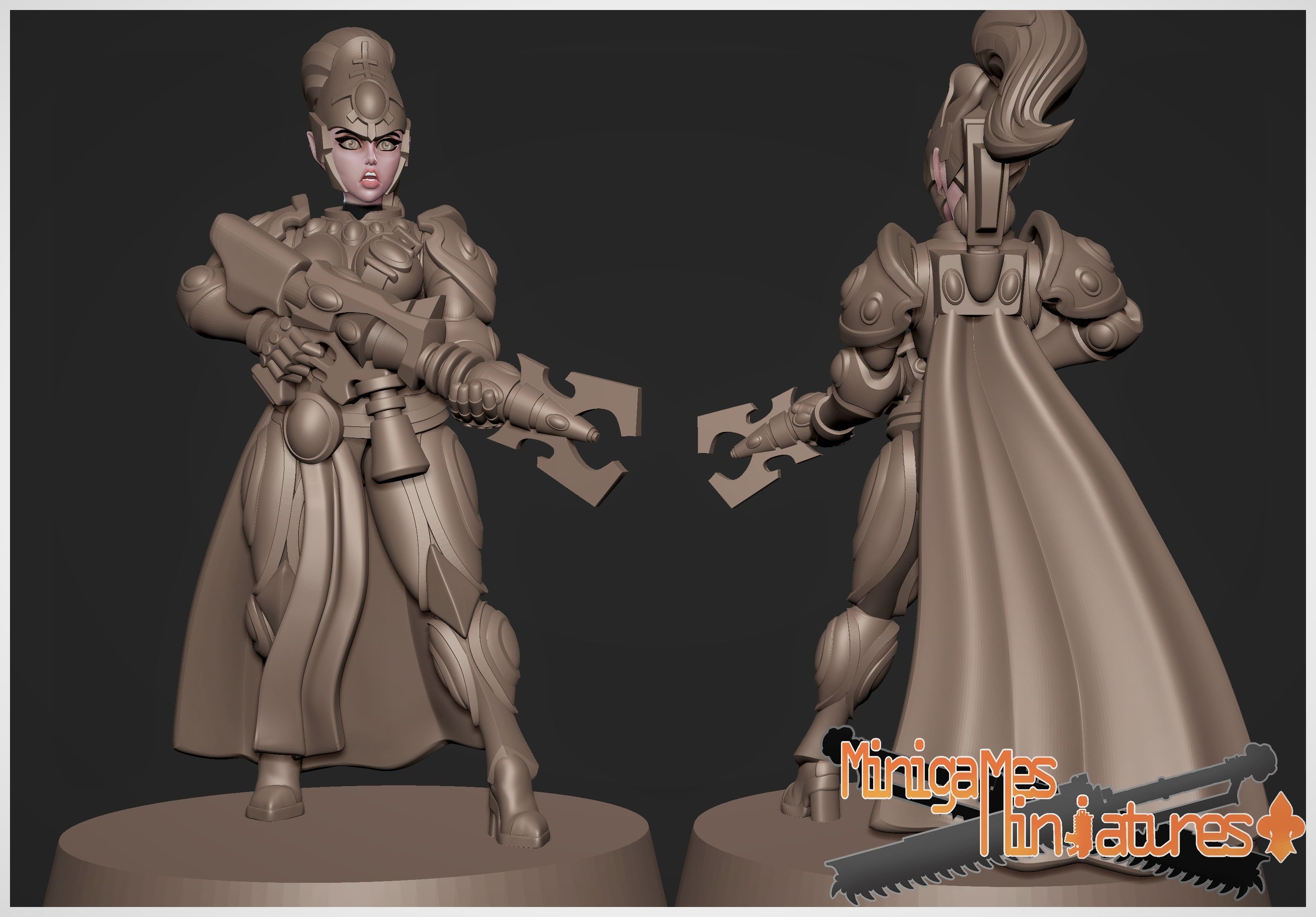 Space elves anime figurines 3D print model_2