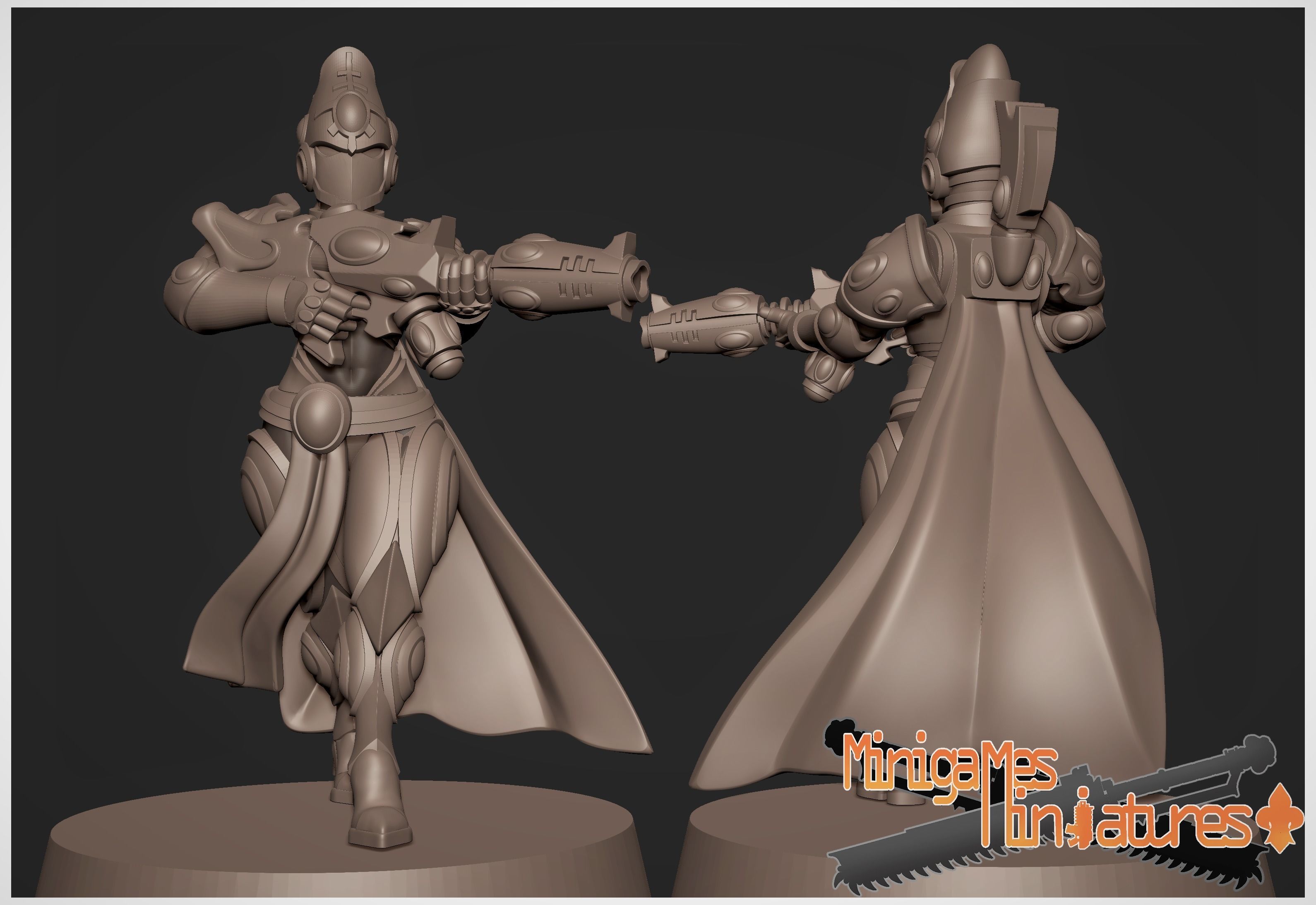 Space elves anime figurines 3D print model_3