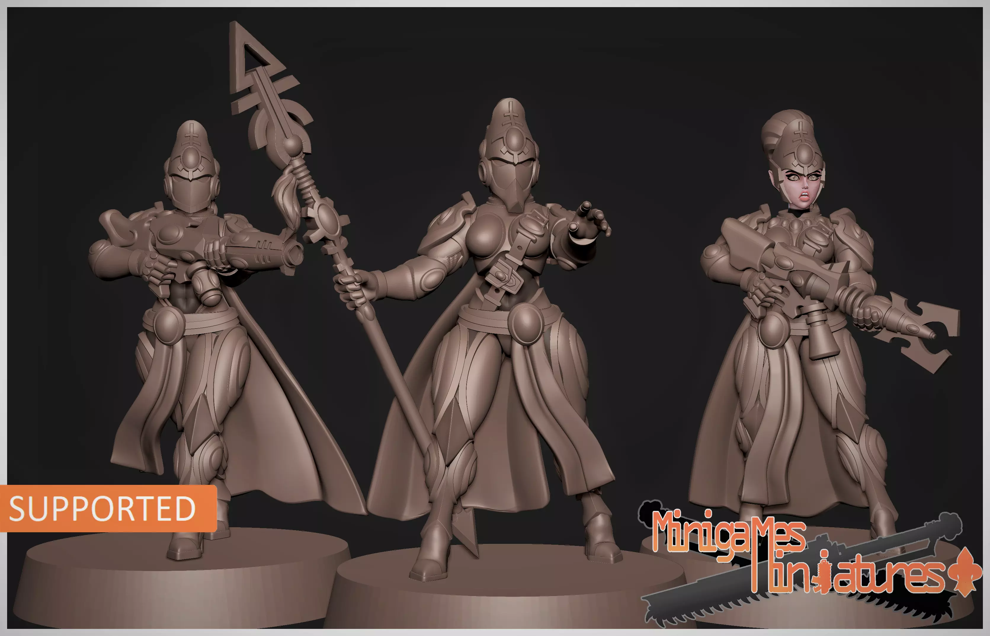 Space elves anime figurines 3D print model_0