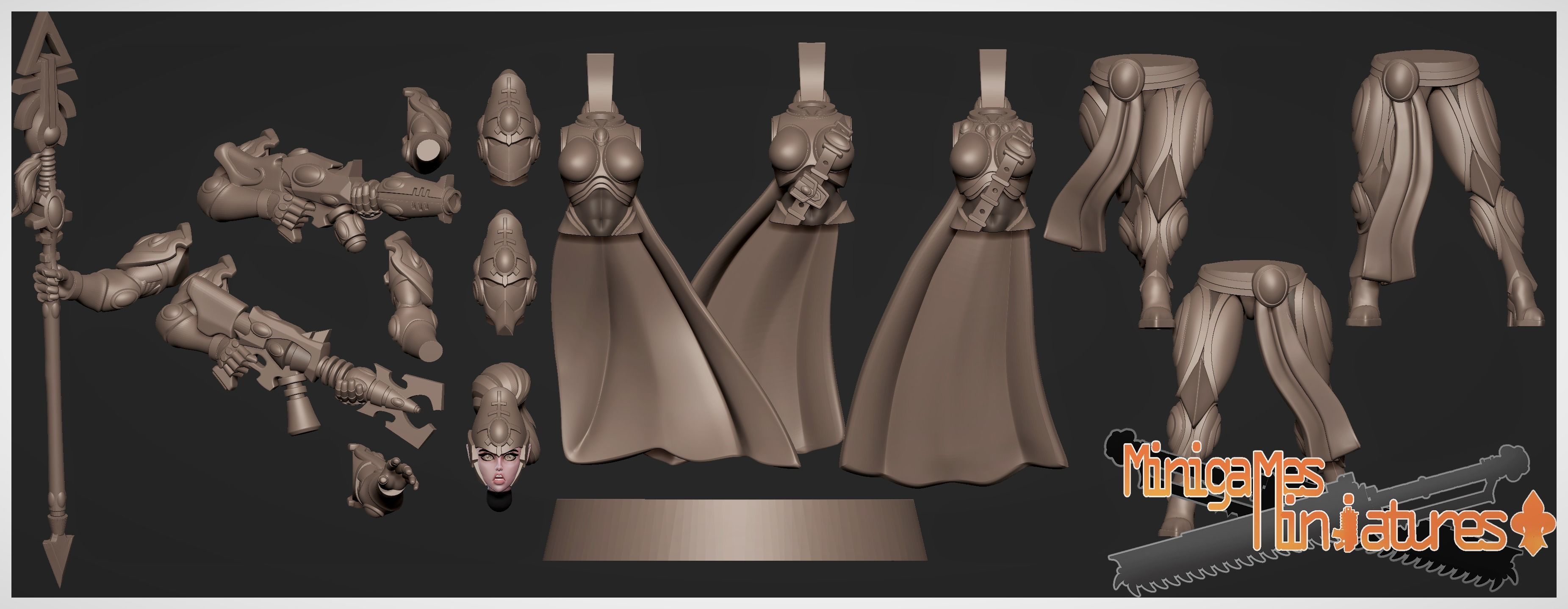 Space elves anime figurines 3D print model_4