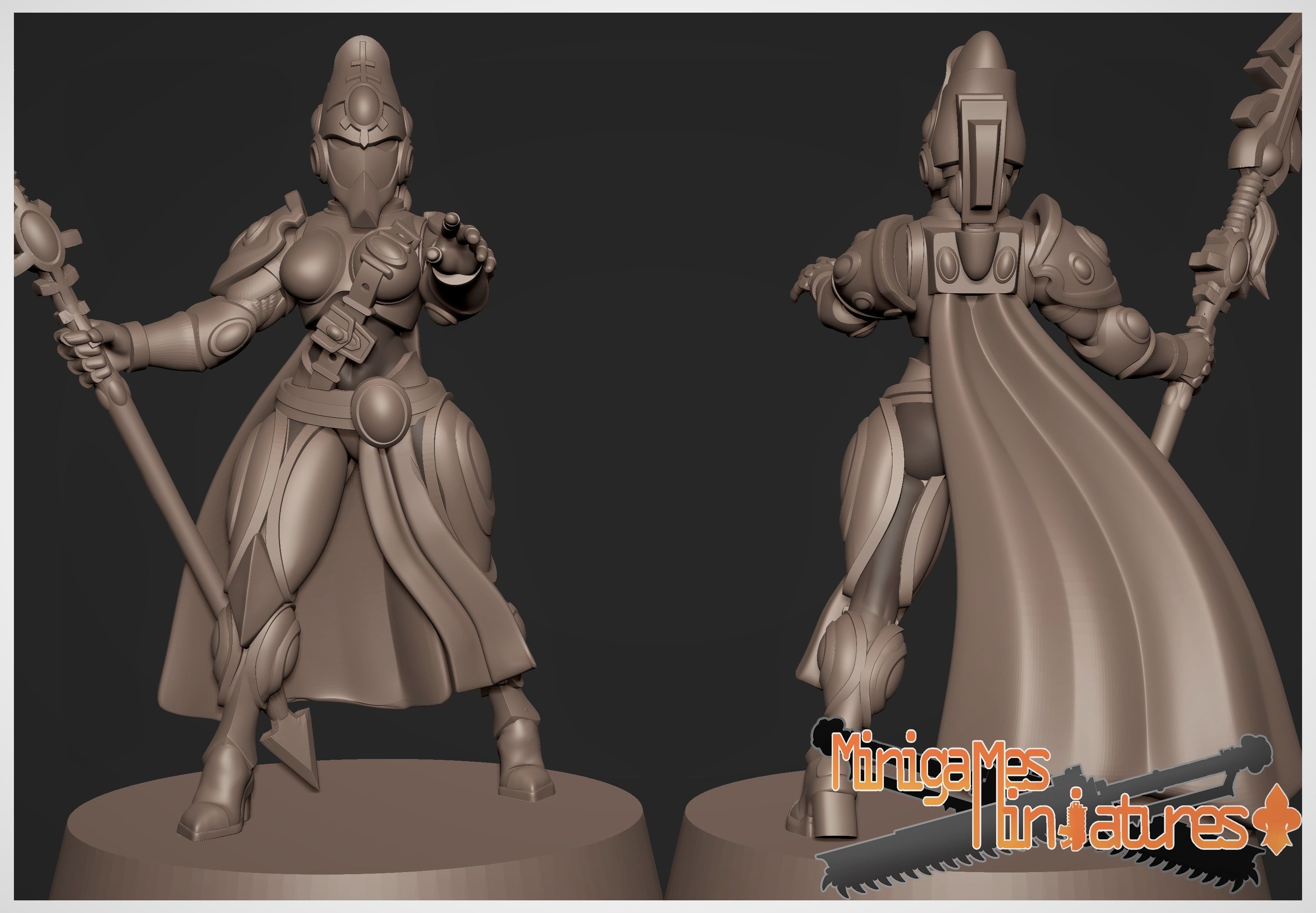 Space elves anime figurines 3D print model_1