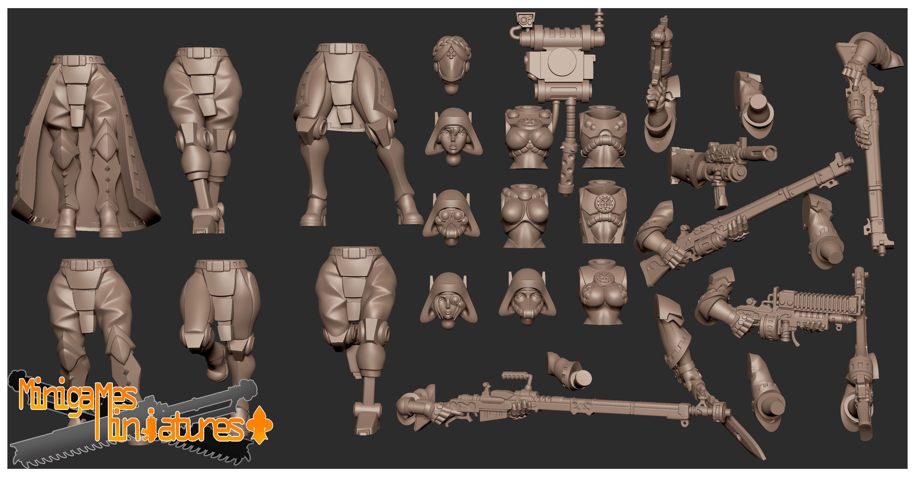 Tech priestess rangers anime figurines 3D print model_1