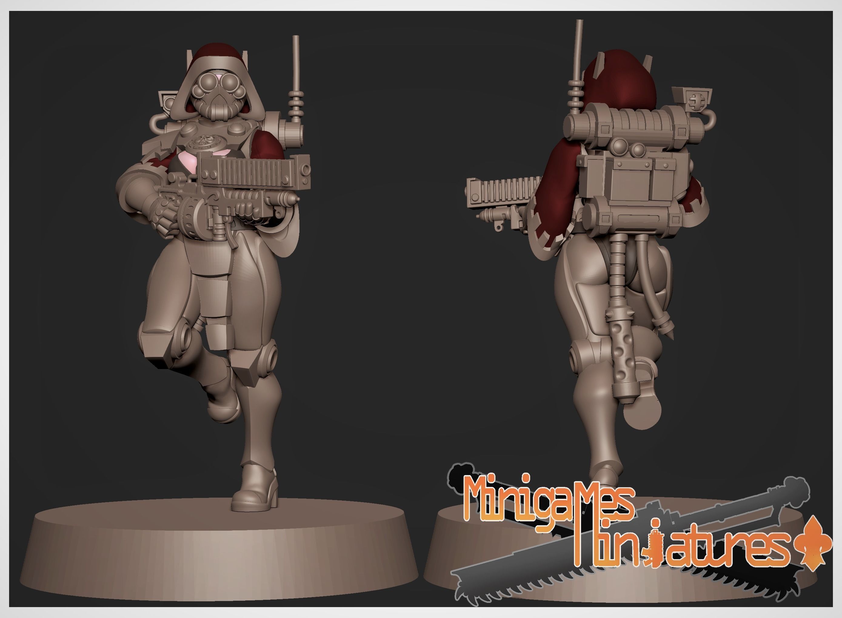 Tech priestess rangers anime figurines 3D print model_7