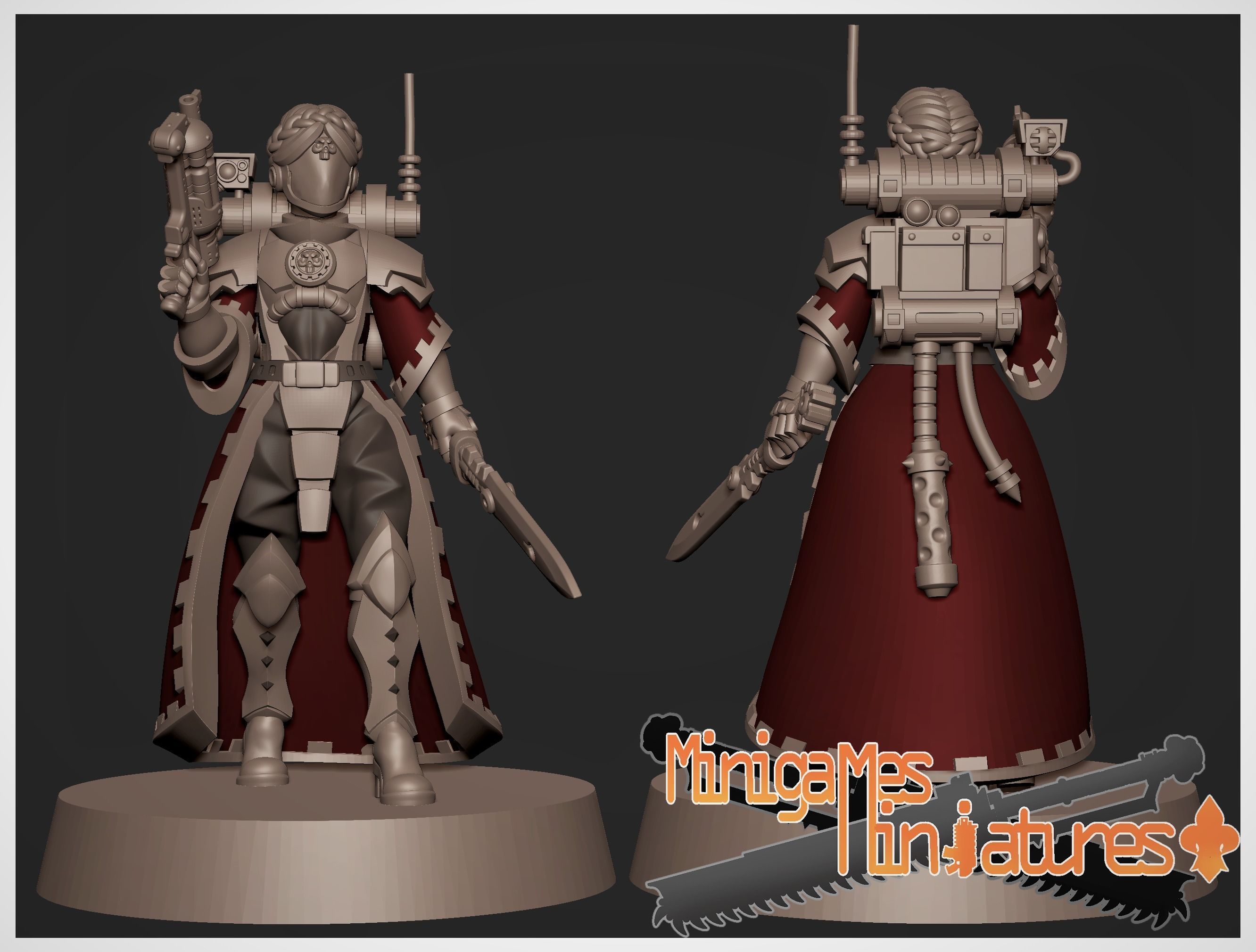 Tech priestess rangers anime figurines 3D print model_6