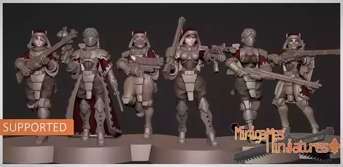 Tech priestess rangers anime figurines