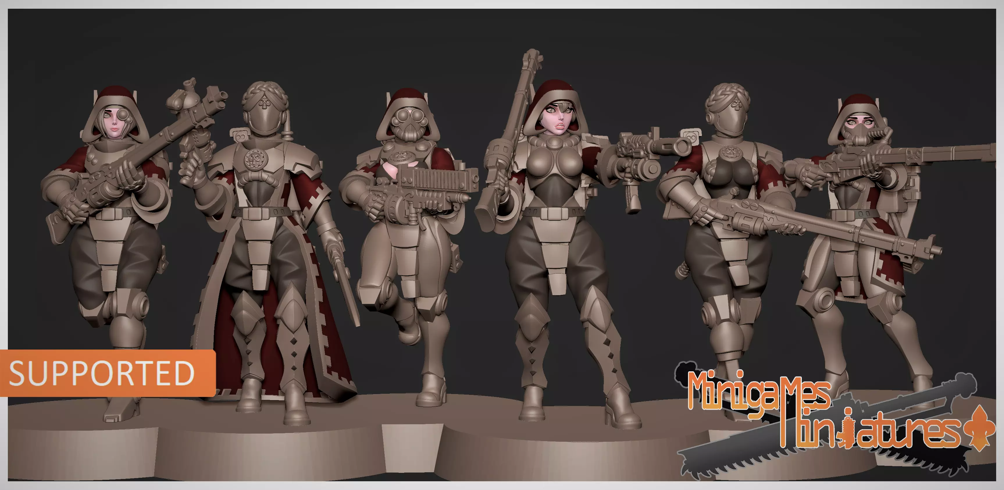 Tech priestess rangers anime figurines 3D print model_0