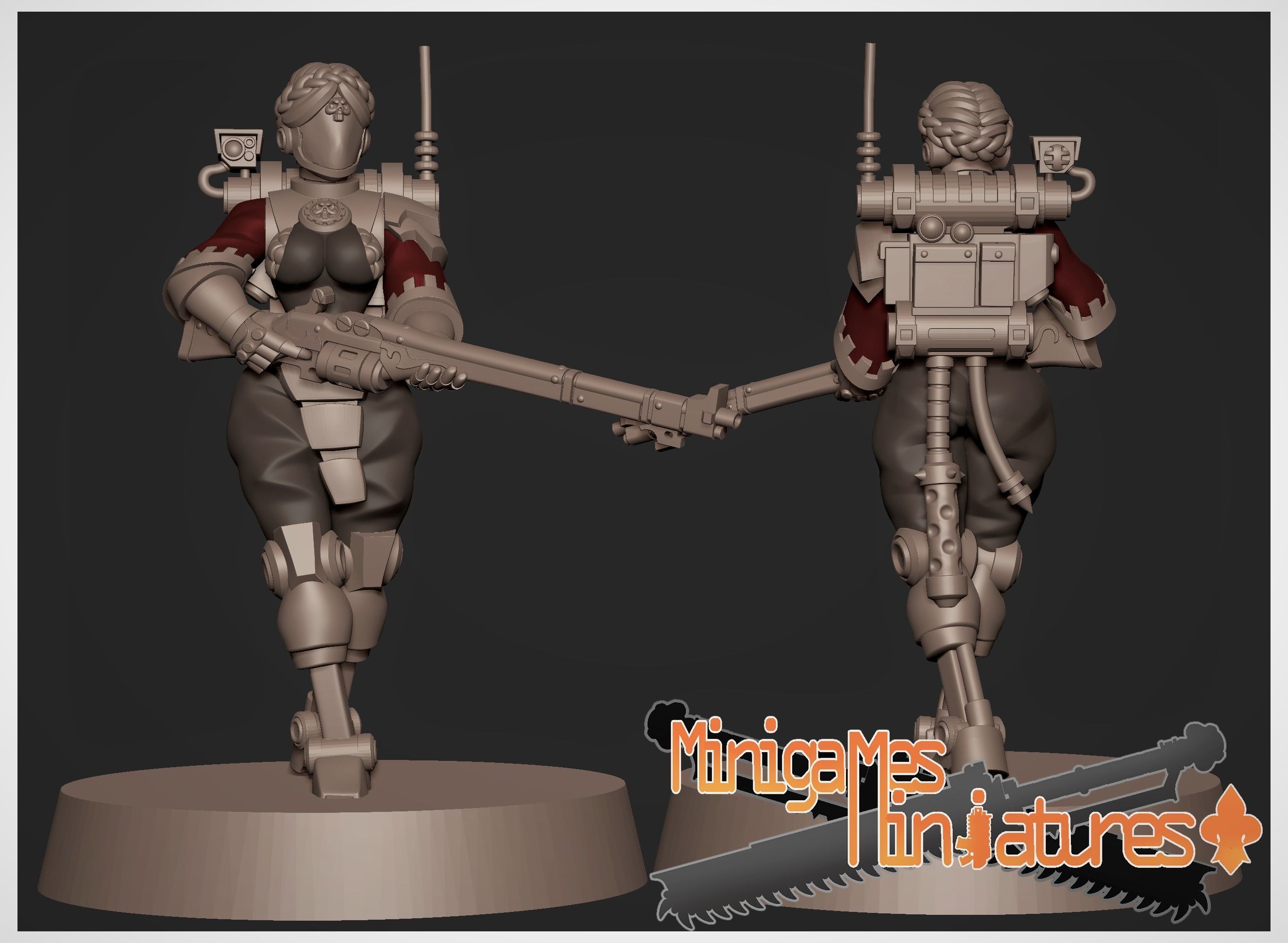 Tech priestess rangers anime figurines 3D print model_5