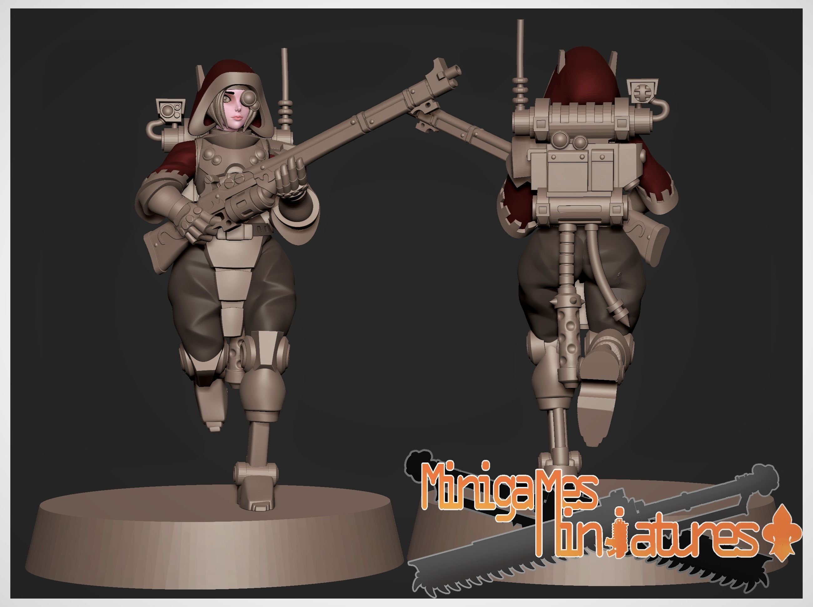 Tech priestess rangers anime figurines 3D print model_4
