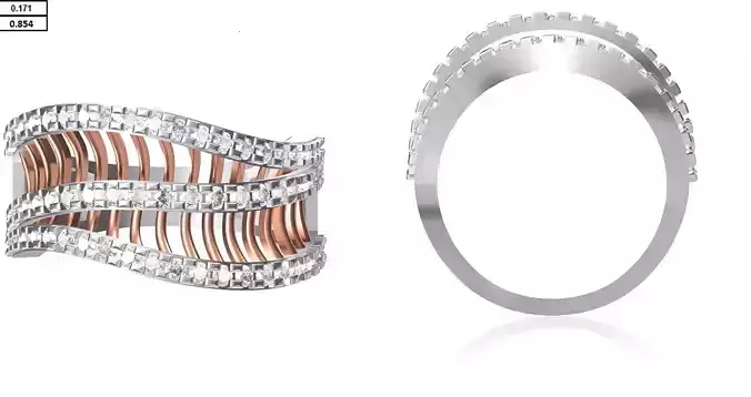 Women Wedding Engagement Ring STL OBJ FBX JCD Details