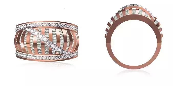 Women Wedding Engagement Ring STL OBJ FBX JCD Details