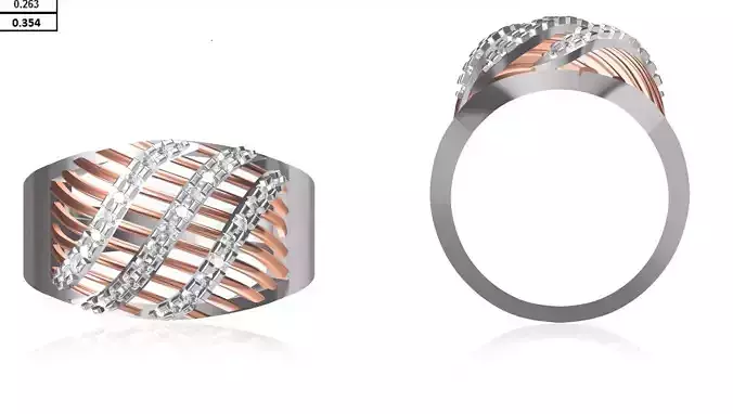 Women Wedding Engagement Ring STL OBJ FBX JCD Details