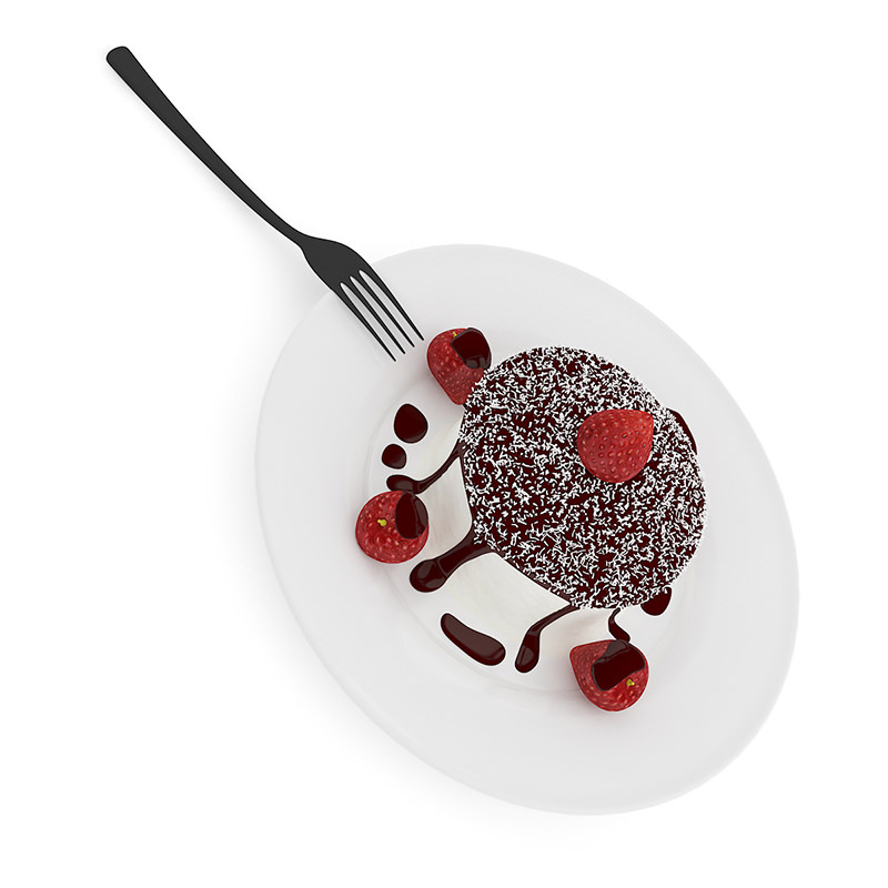 Tiramisu with Chocolate Glaze 3D model_2