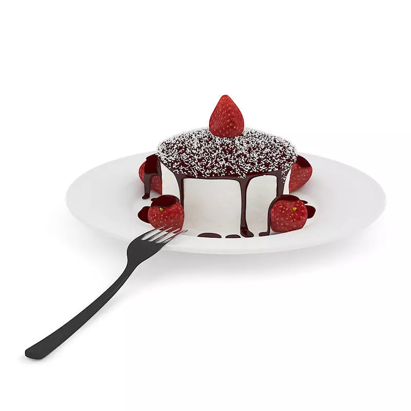 Tiramisu with Chocolate Glaze 3D model_0