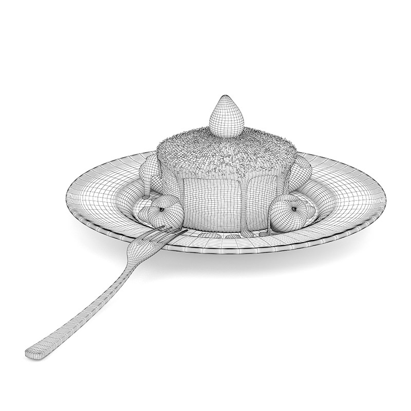 Tiramisu with Chocolate Glaze 3D model_3