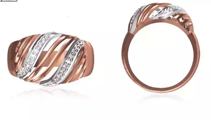 Women Wedding Engagement Ring STL OBJ FBX JCD Details