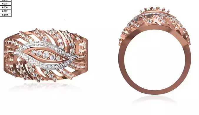 Women Wedding Engagement Ring STL OBJ FBX JCD Details