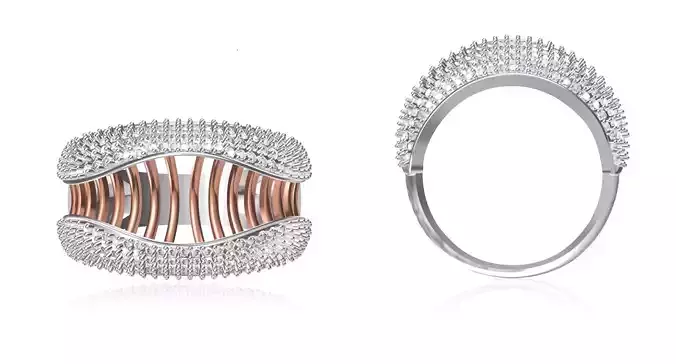 Women Wedding Engagement Ring STL OBJ FBX JCD Details