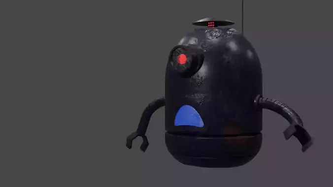 Old dark robot helper